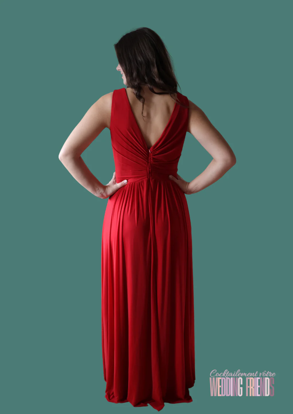 Robe de cocktail de soirée rouge américain