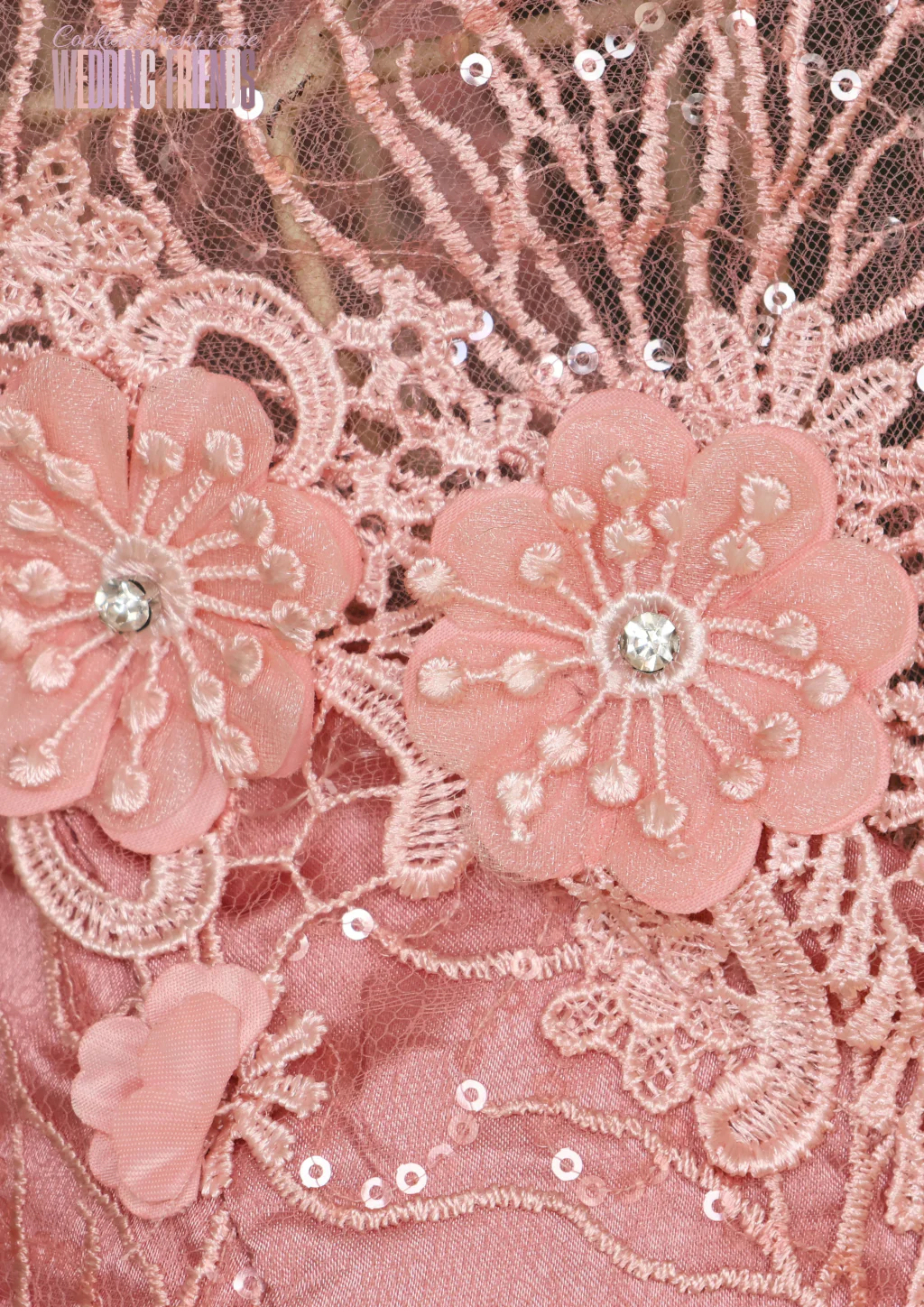 Robe de cocktail de soirée rose floral
