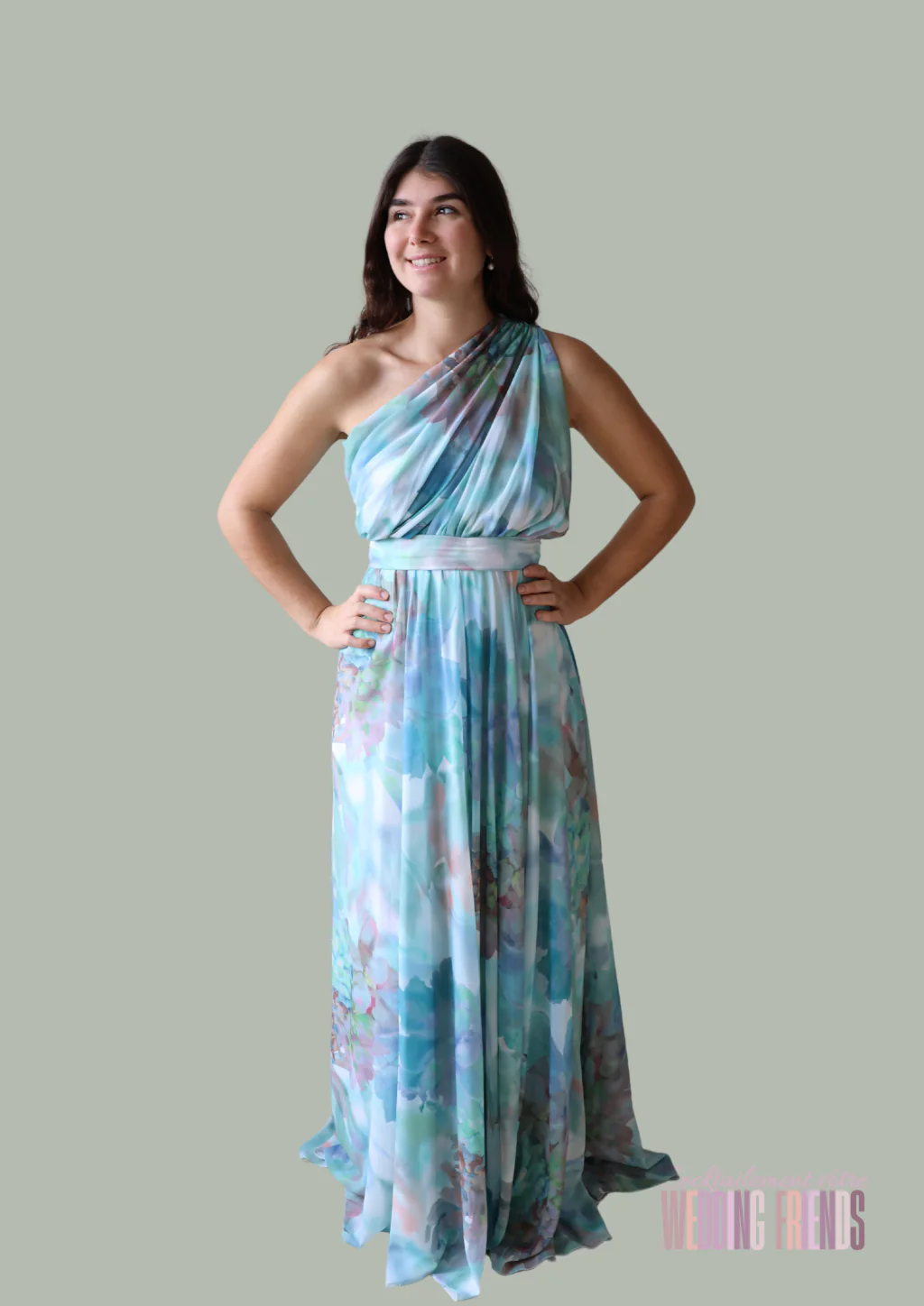 Robe de soirée de cocktail vert pastel