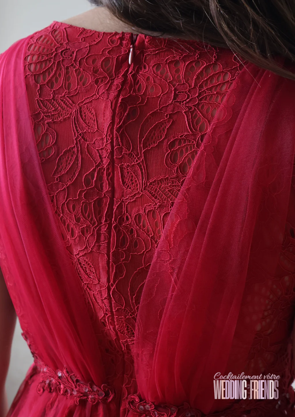 Robe de cocktail et de soirée rouge oriental